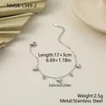 Silbernes Edelstahl-Herzarmband mit funkelnden Zirkonia-Akzenten für elegante Damen - Herz-Armband mit Strahlmuster(NMSB-L349-2)