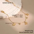 Armband aus 18k vergoldetem Edelstahl mit Schmetterlings- und Zirkonia-Anhängern - Schmetterlings-Anhänger-Armband(NMSB-M239-3)