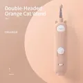 Vara para gatos recargable USB con forma de oso naranja y juguete láser infrarrojo - Bolígrafo Láser de Oso Rosa (Doble Cabezal)