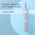 Juguete láser para gatos azul recargable por USB con oso para ejercicio en interiores - Bolígrafo Láser de Oso Azul (Doble Cabezal)