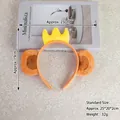 Süßer Plüsch Affe Stirnband mit gelber Krone für Halloween, Variante in Orange Finish - Kronen-Affen-Stirnband / Hellbraun