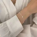 Minimalist s925 sterling silver heart charm bracelet for women daily elegant fashion jewelry - Fine Chain Multiple Heart Pendant Bracelet (MY37352)
