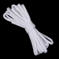 Cordón redondo de terciopelo blanco para lazos de pelo DIY y accesorios de costura. - Ancho: 6mm 5 Yardas/Paquete / Blanco
