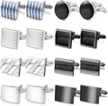 Set van metalen manchetknopen voor heren overhemden met diverse elegante stijlen - Set 2