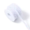 White iridescent sequin rhinestone braided cord spool for DIY craft clothing accessory - White