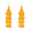 Gelbe 4-lagige Quasten Ohrringe Anhänger DIY Schmuck Zubehör Handwerk Deko Haken Ohrhänger - 1 Paar/Packung (85mm) / Gelb