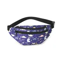 Kinder Dinosaurier Print Taillentasche lässige Outdoor Gürteltasche mit Reißverschluss. - Blauer Dinosaurier