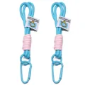 Portachiavi fatto a mano in nylon intrecciato blu e rosa con moschettone in lega - 1 Pezzo/Confezione / Blu lago