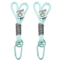Portachiavi in nylon intrecciato verde menta e grigio con moschettone in metallo per borse - 1 Pezzo/Confezione / Azzurro