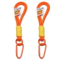 Portachiavi in corda di nylon intrecciata arancione e gialla con robusto moschettone in lega - 1 Pezzo/Confezione / arancio-rosso