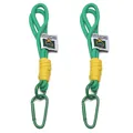 Portachiavi in nylon intrecciato verde e giallo con moschettone in lega per borse - 1 Pezzo/Confezione / Verde