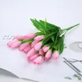 Bouquet de fleurs de tulipes roses artificielles décor floral de simulation salon. - A135 rose