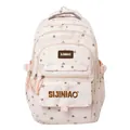Pink school backpack with star and plaid print, stylish student bookbag for daily use. - With Pendant / Pink