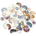 Kleurrijke glazen maan en ster kralen voor DIY sieraden maken armbanden oorbellen kettingen - Set van 50 stuks / Willekeurig Gemengde Kleuren