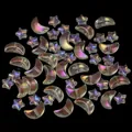 Iridescerende glazen ster- en maan kralen voor DIY sieraden, armbanden en kettingen. - Set van 50 stuks / Kristalgeel