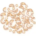 Champagne glas ster en maan kralen bedels voor DIY handgemaakte armband sieraden maken - Set van 50 stuks / Amber