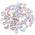 DIY glas ster maan bedels voor handgemaakte armbanden kettingen oorknoppen sieraden maken - Set van 50 stuks / Fantoom Paars