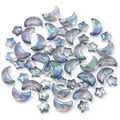 DIY ster maan glas kralen voor sieraden, kleurrijke kristallen hanger voor armband - Set van 50 stuks / Transparant Groen