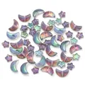Iridescente glazen ster en maan kraaltjes voor DIY handgemaakte armbanden en kettingen sieraden. - Set van 50 stuks / Rozerood Groen