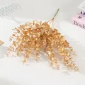 Künstliche goldene Eukalyptus Zweige für Heimdekoration Hochzeit Blumenarrangement - Kleiner Gold-Eukalyptusbund