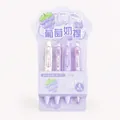 Set de 4 bonitos bolígrafos de gel retráctiles con tema de uva morada en expositor - 0.5mm / Juego de 4 piezas / Espuma de Leche de Uva