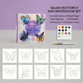 Set de mini acuarelas de mariposas con pinturas y pincel incluido - 30 Hojas/Paquete / Starry Butterfly