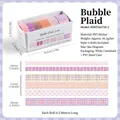 Kreatives 6-Rollen-Set PET-Washi-Tape mit Blasen-Karo-Muster für DIY-Journaling - 6er-Set Rollen / Bubble Plaid 2