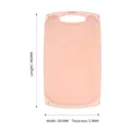 Pink wheat straw kitchen cutting board with dimensions 345x205x5.5mm and handle - Translucent Jelly Pink