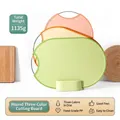 Premium 3-piece set of colorful round plastic cutting boards with non-slip storage stand - Ellipse / Three-Color Cutting Board Set