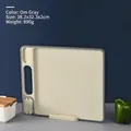 Multifunctional non-slip gray plastic cutting board with a built-in grinding zone - Gray / 38.2x32.3x2cm