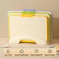 Set van 3 food-grade PP snijplanken met opberghouder voor de keuken - 3-in-1 Index Snijplank - Stijl 1