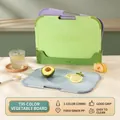 Professional 3-piece double-sided cutting board set in food-grade PP with base - Square Three-Color Cutting Board Set (5284178353075) / With Cutting Board Stand