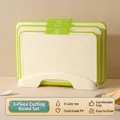 Set van 3 hoogwaardige food-grade PP snijplanken met opbergbasis en index-tabbladen - 3-in-1 Geclassificeerde Snijplank (Stijl 2)