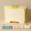 Lot de 3 planches à découper en PP de qualité alimentaire pour bébé - Planche à Découper Index 3-en-1 - Style 1