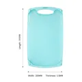 Mint green double-sided plastic cutting board with handle, dimensions 345x205x5.5mm - Translucent Jelly Blue