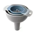 Set di imbuti da cucina 4 in 1 con filtro rimovibile per il travaso di liquidi e olio - Sacchetto in PP / Blu Grigio