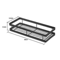 Étagère de douche murale en fer noir, dimensions 30x12,5x5,5 cm pour rangement salle de bain - Panier suspendu au mur / 30cm (1 Pièce/Paquet) / Noir Carbone
