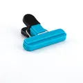 Bright blue plastic food bag sealing clip with black grip for fresh kitchen storage - Small (GJ-37) / Blue