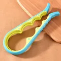 Abrefrascos multifuncional azul y amarillo para abrir botellas sin realizar esfuerzo. - Azul