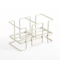 Portavasos de papel de estilo japonés y estante organizador para vasos desechables de metal - Posición doble / Blanco Crema