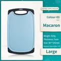 Large cyan wheat straw cutting board with ergonomic handle for kitchen use - L / Blue