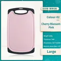 Durable cherry pink wheat straw cutting board with non-slip edges, large kitchen size - L / Pink