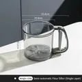 Hand-held semi-automatic flour sifter with single-layer mesh for baking - Single Layer / PP Bag / Gray