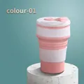 Vaso de agua de silicona plegable portátil en color rosa princesa para viajes y niños - 350ml / Rosa Princesa