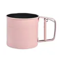 Professional pink semi-automatic handheld flour sifter for baking and fine sifting - Stainless Steel Single Layer / PP Bag / Pink