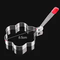 Flower-shaped stainless steel fried egg mold tool with 8.5cm diameter measurement. - Snowflake
