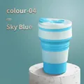 Taza de agua de silicona plegable azul cielo portátil para viajes y aprendizaje bebé - 350ml / Azul cielo