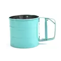 Mint green semi-automatic handheld flour sifter for home professional baking use - Stainless Steel Single Layer / PP Bag / Green