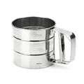 High-quality stainless steel handheld semi-automatic flour sifter baking tool for kitchen use. - Stainless Steel Single Layer / PP Bag / Original Color