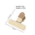 Small cream and brown plastic food bag sealing clip shown with dimensions 7.8cm - Small (GJ-37) / Beige